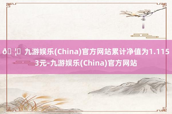 🦄九游娱乐(China)官方网站累计净值为1.1153元-九游娱乐(China)官方网站