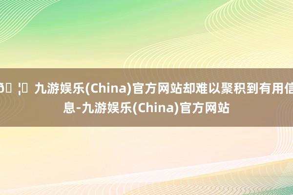 🦄九游娱乐(China)官方网站却难以聚积到有用信息-九游娱乐(China)官方网站