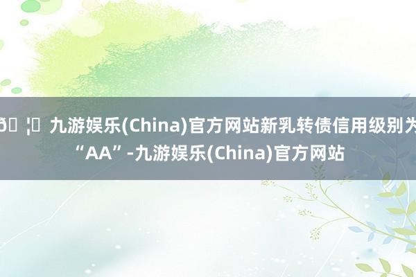 🦄九游娱乐(China)官方网站新乳转债信用级别为“AA”-九游娱乐(China)官方网站