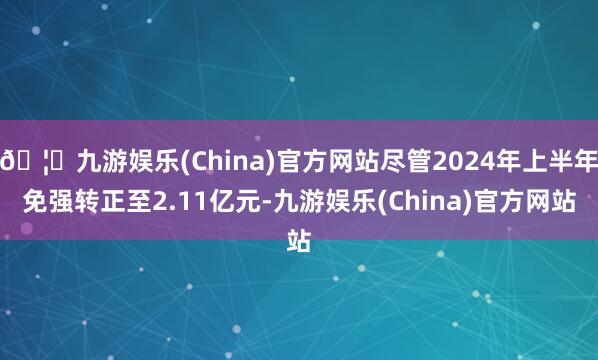 🦄九游娱乐(China)官方网站尽管2024年上半年免强转正至2.11亿元-九游娱乐(China)官方网站